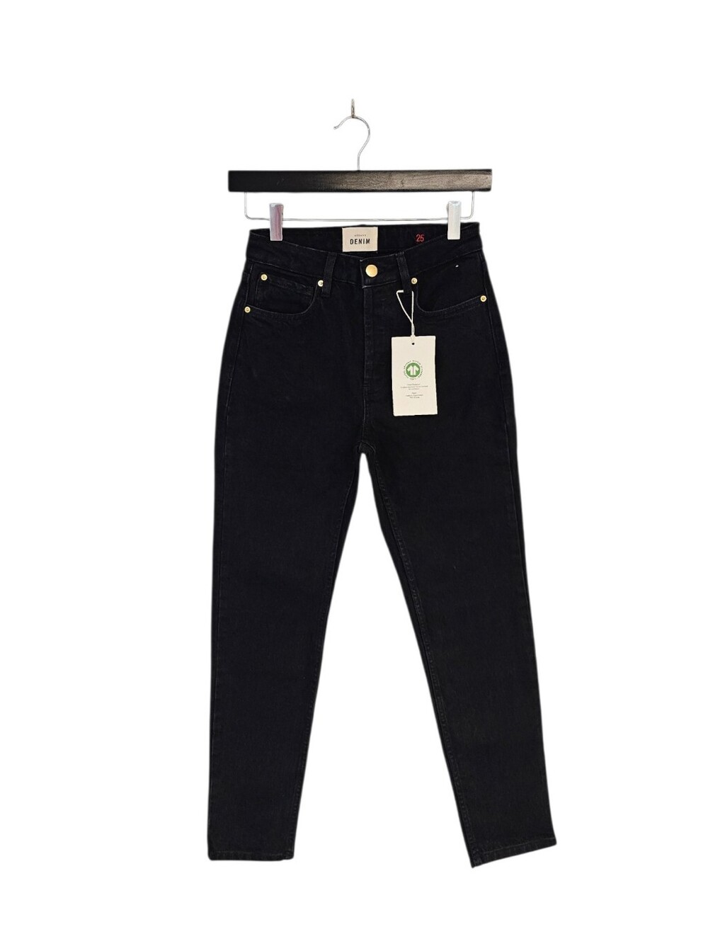 Sezane Denim High Rise Black Ankle Skinny Jeans 25 NWT